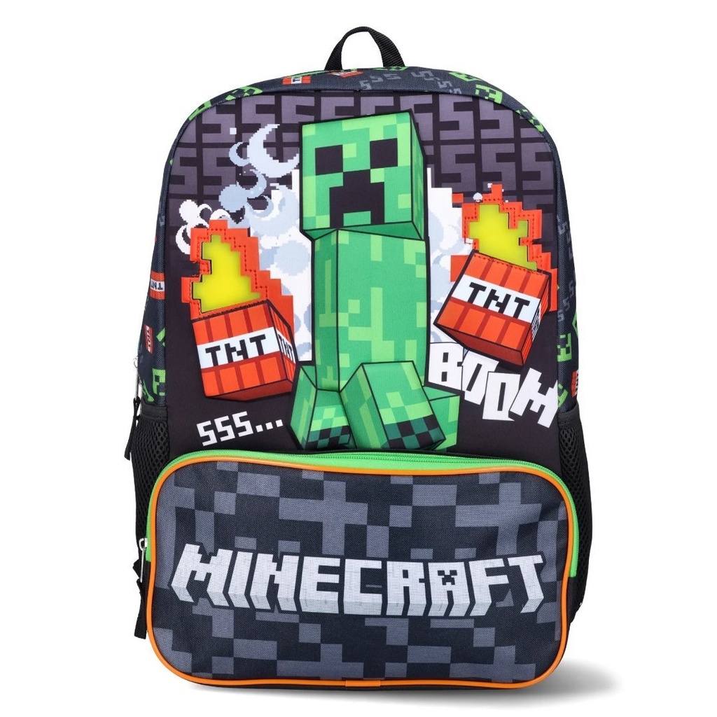 Bolso Escolar Minecraft TNT 17" Para Portátil