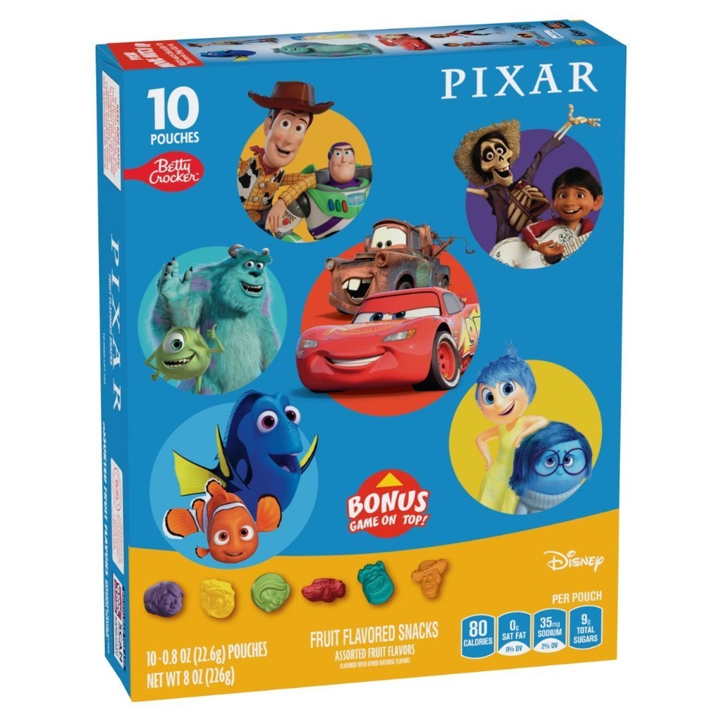 Gomitas Frutales Sabores Variados De Pixar - Disney / 22 Pack / 22.6g