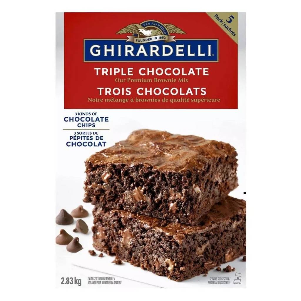 Mezcla De Brownie Ghirardelli Triple Chocolate 5 Pack / 2.83kg