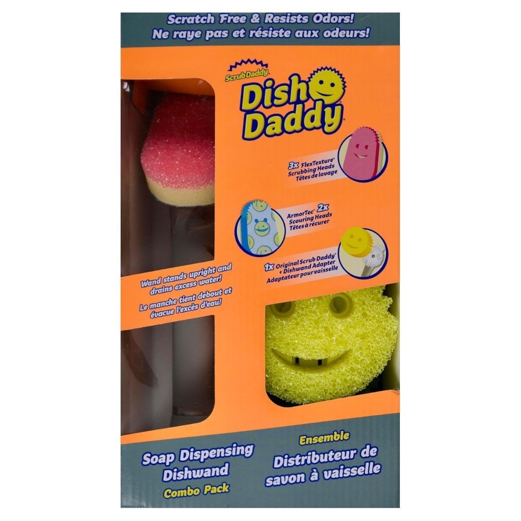 Esponja Dispensadora De Jabón Para Platos - Scrub Daddy Dish Daddy - Paquete Combinado