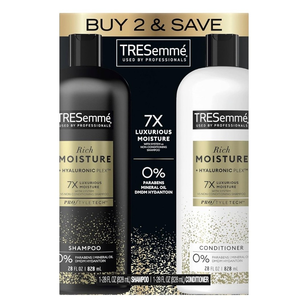 Champú y Acondicionador TRESemmé Moisture Rich - Cabello Seco / 2 Pack / 828mL