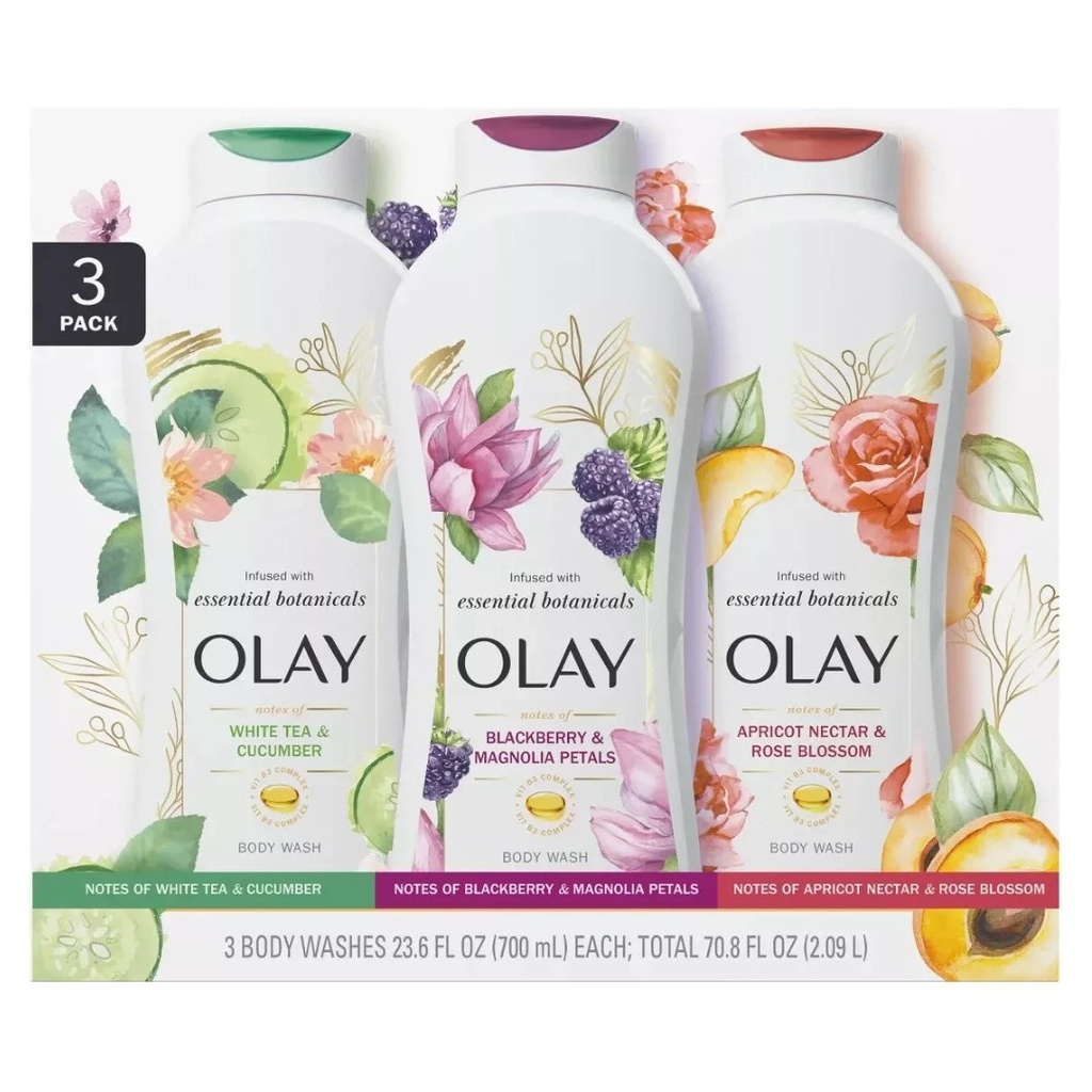 Gel De Ducha - Essential Botanicals Variadas / Olay Edición Limitada / 3 Pack / 700mL