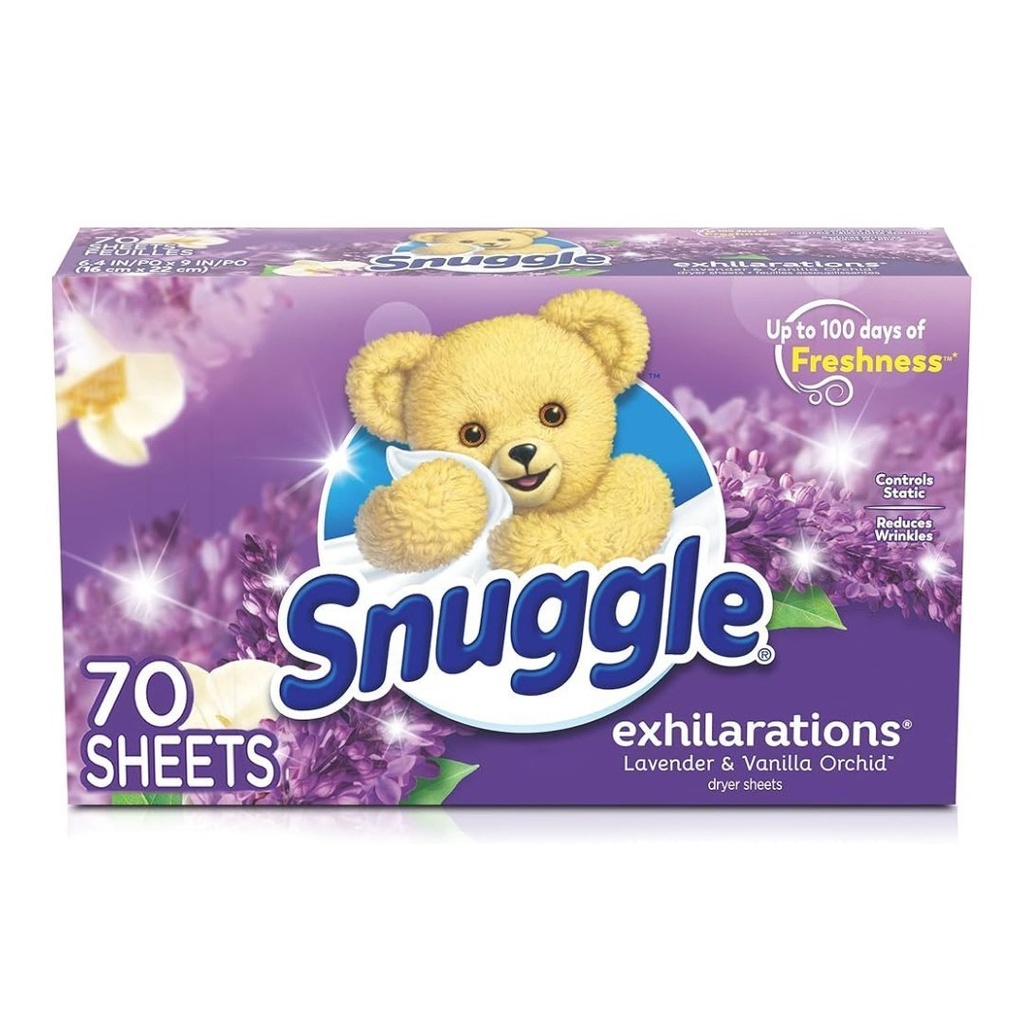 Hojas De Secadora Suavizantes De Tela - Lavanda Y Orquídea De Vainilla / Snuggle / 70 Und