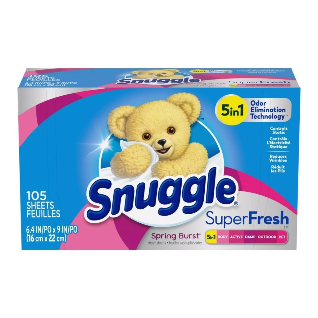 Hojas De Secadora Suavizantes De Tela 5en1 - Super Fresh / Snuggle / 70 Und