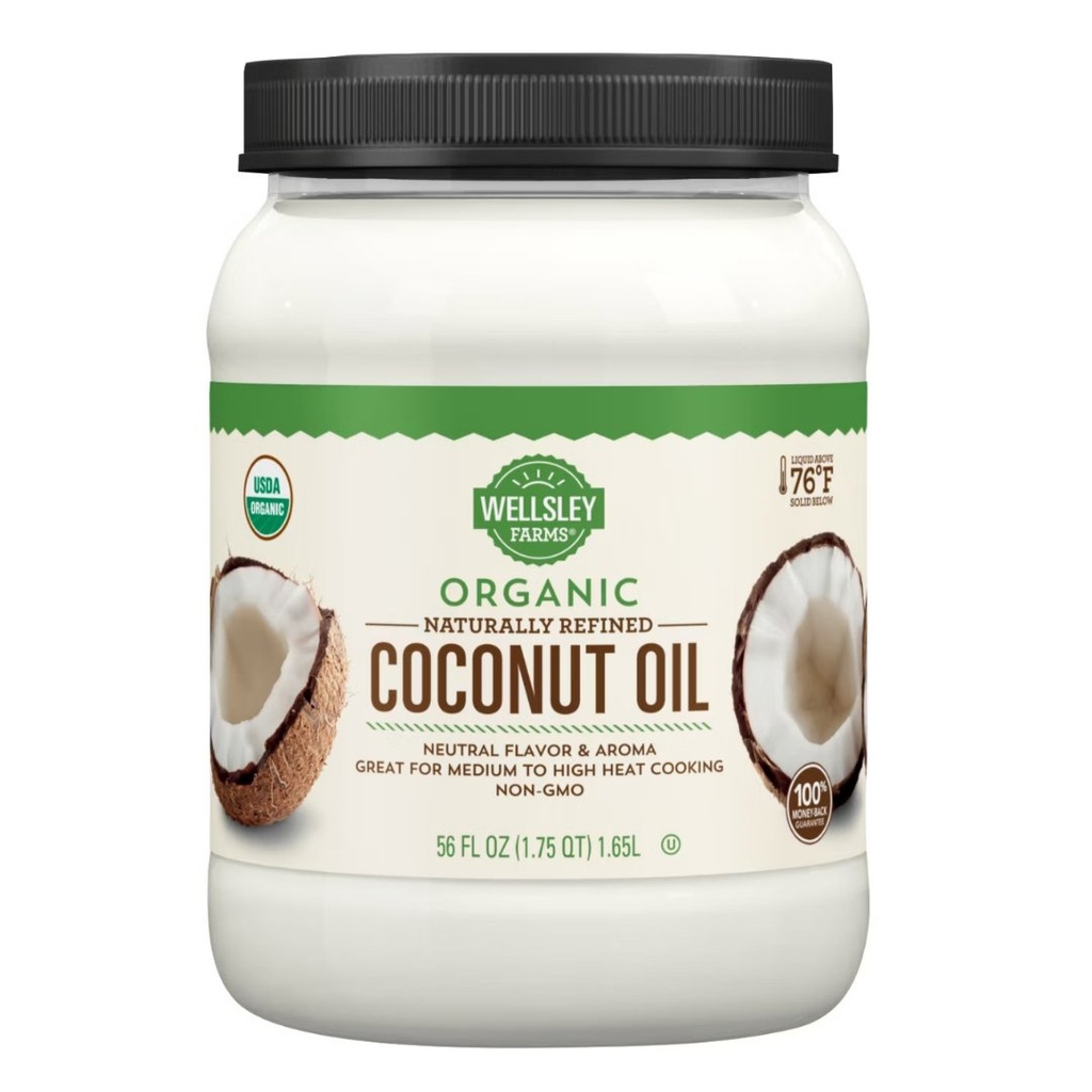 Aceite De Coco Orgánico Extra Virgen / Wellsley Farms / 1.65L