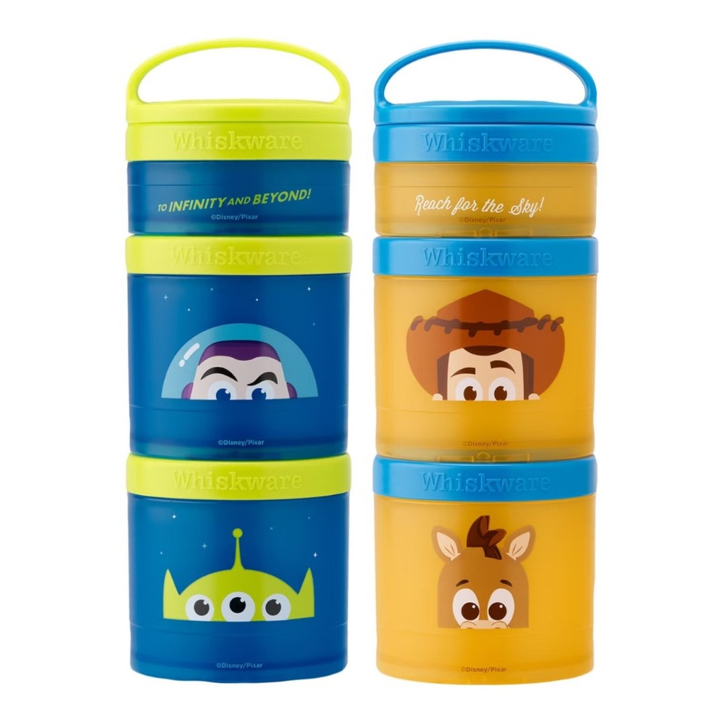 Contenedores Apilables Para Snacks - Whiskware / 2 Pack Variados De Tres Compartimientos Pixar