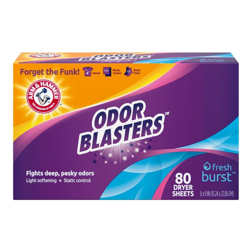 Hojas Suavizantes Para Secadora - Fresh Burst / Arm &amp; Hammer / 80 Hojas