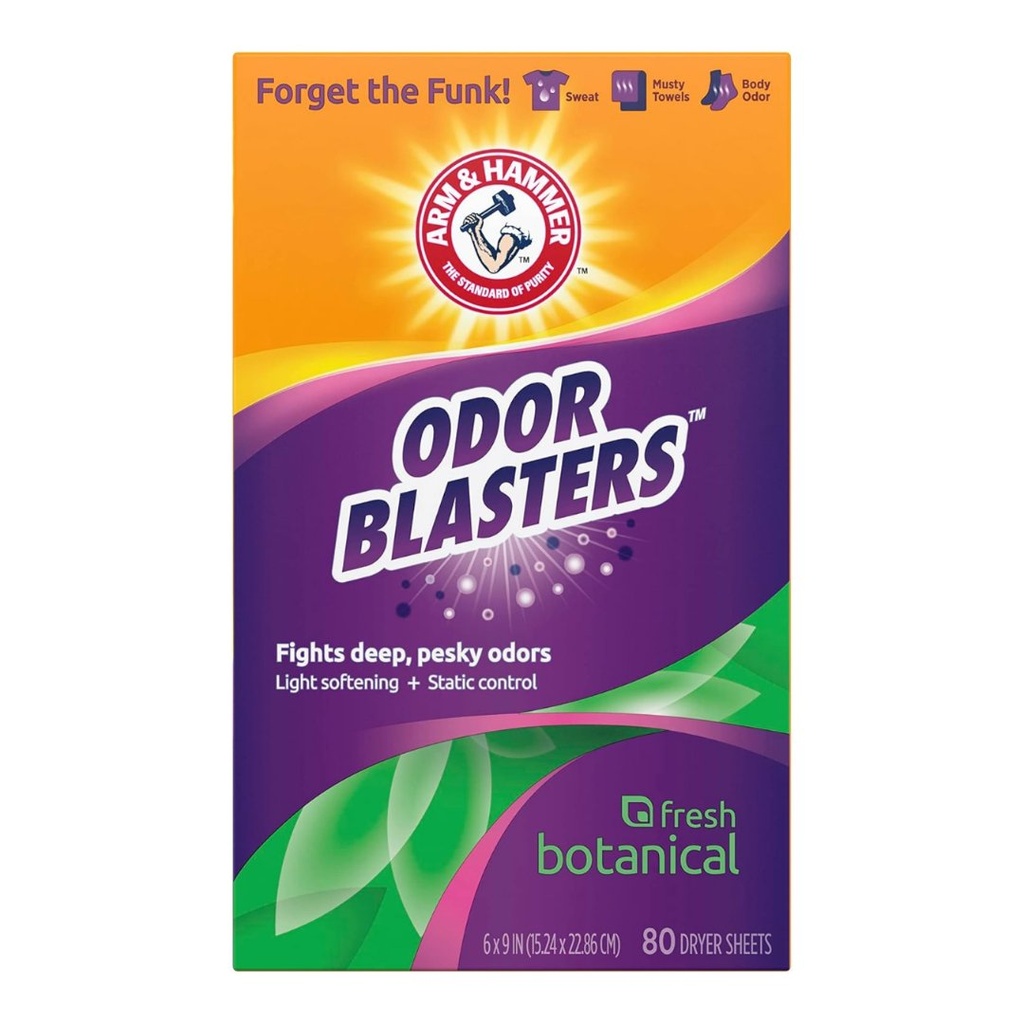 Hojas Suavizantes Para Secadora - Fresh Botanical / Arm &amp; Hammer / 80 Hojas