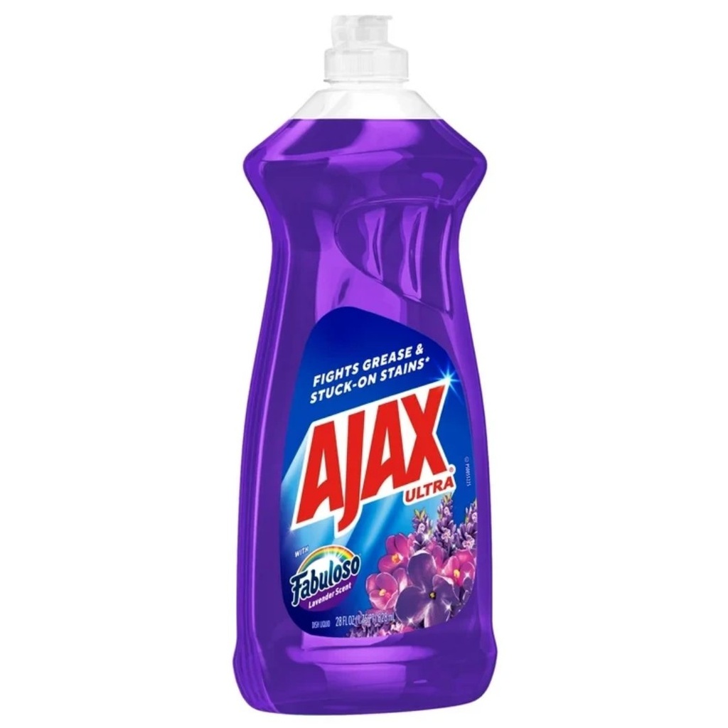Jabón Líquido Para Platos - Aroma a Lavanda / Ajax Ultra Con Fabuloso / 828mL