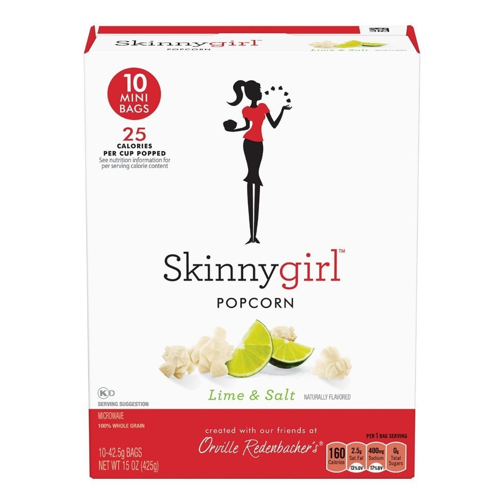 Cotufas De Microondas Libre De Gluten Sabor Limón y Sal / Orville Redenbacher's Skinnygirl / 10 Mini Bolsas / 42.5g