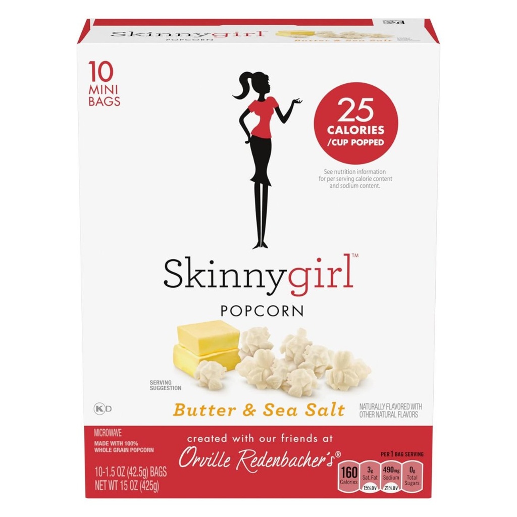 Cotufas De Microondas Sabor Mantequilla Y Sal / Orville Redenbacher's Skinnygirl / 10 Mini Bolsas / 42.5g
