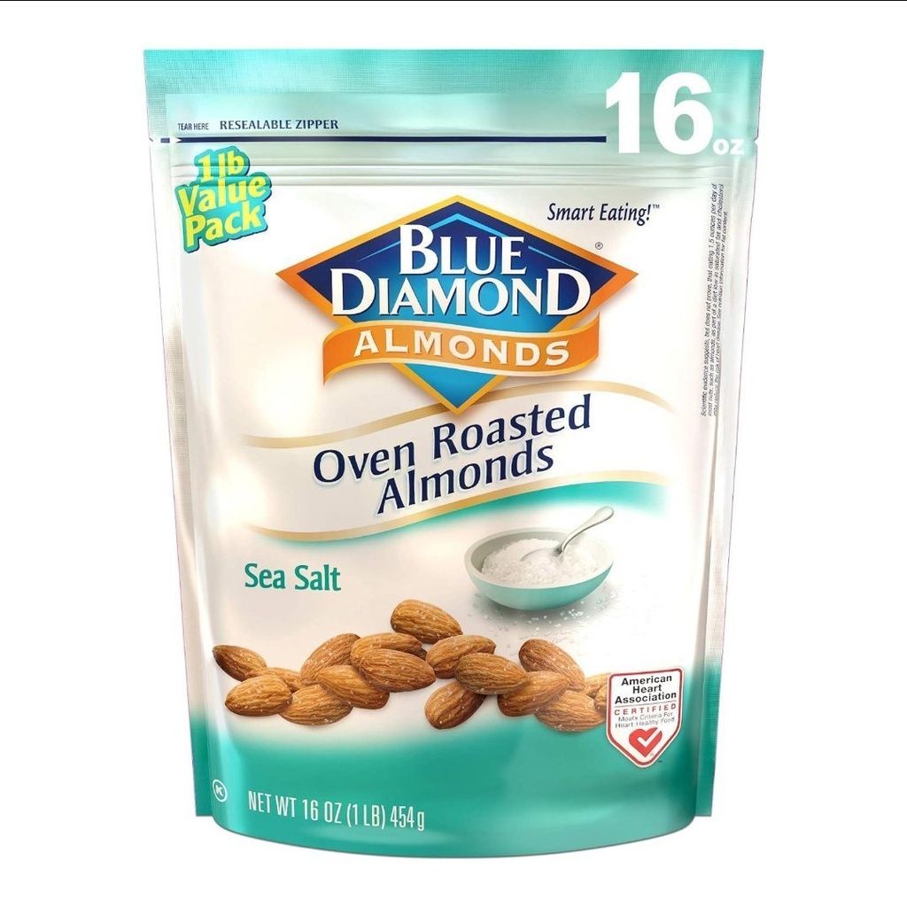 Almendras Tostadas Al Horno Con Sal Marina / Blue Diamond / 454g