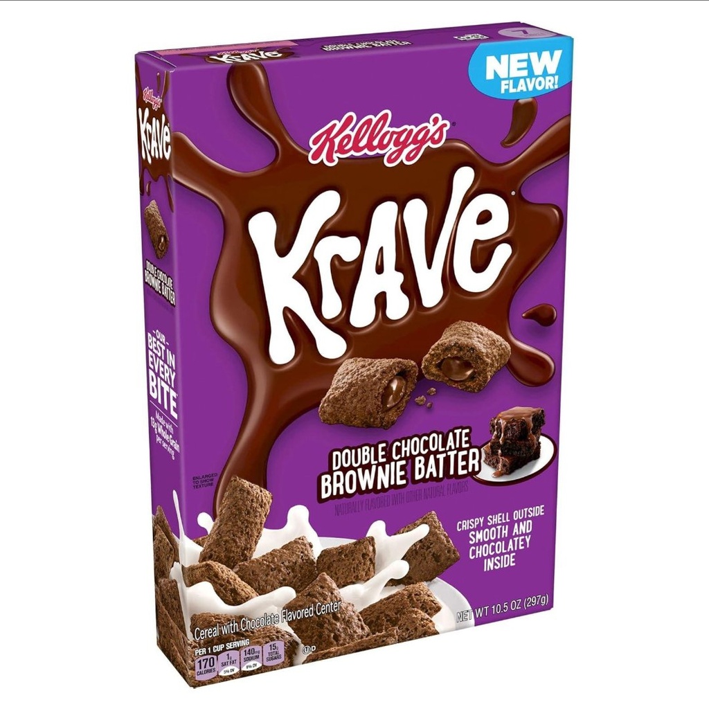 Cereal Krave Doble Mezcla De Brownie De Chocolate / Kellogg's / 297g