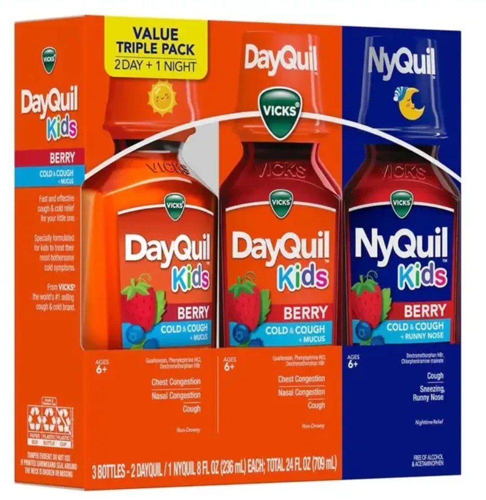 Vicks - Jarabe Para Tos Y Gripe 2 Pack 236mL Diurno / 1 Pack 236mL Nocturno