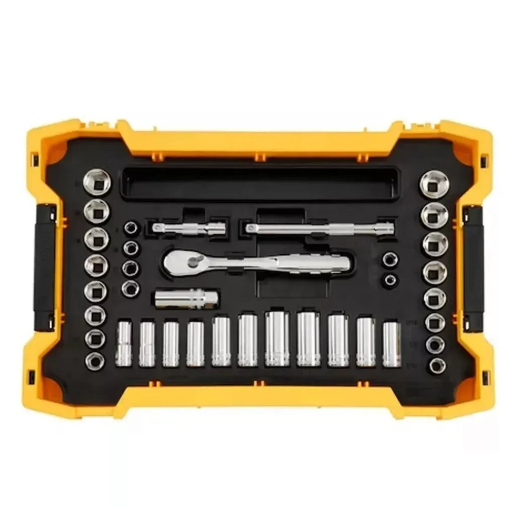 Juego De Herramientas Mecánicas DEWALT De 1/4", 3/8" métrico/SAE / 131 Piezas