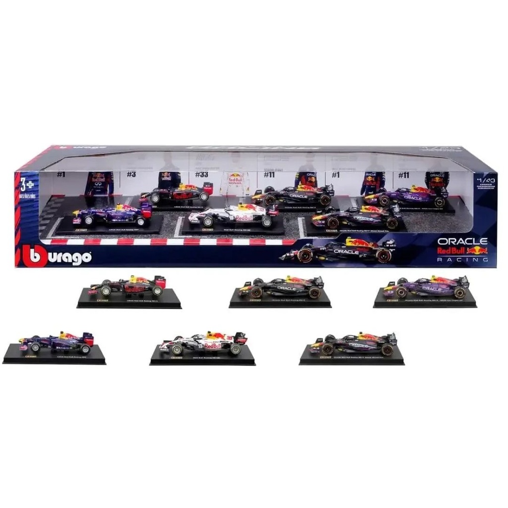 Autos De Carrera De Fórmula 1 Oracle Red Bull - Formula Racing Burago *1/43 - 6 Piezas Fundidos a Presión
