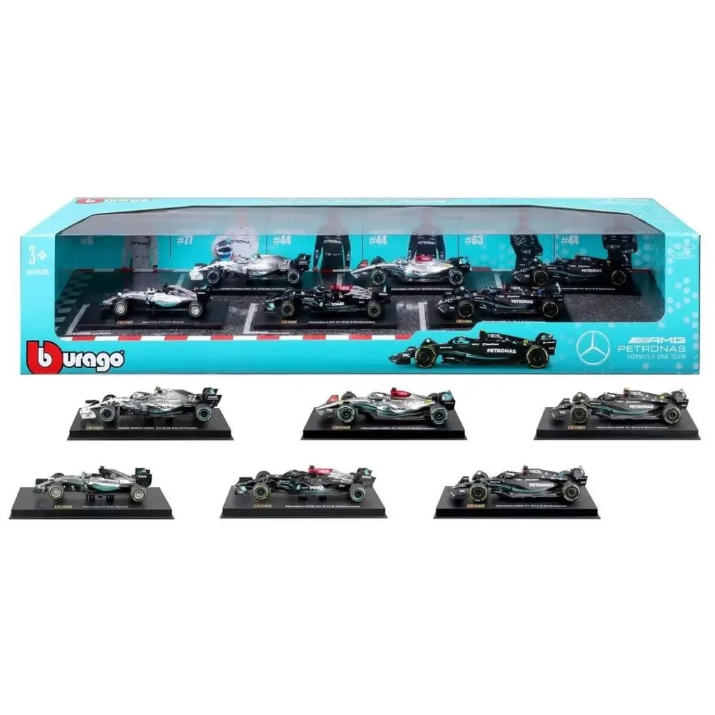 Autos De Carrera De Fórmula 1 Mercedes-Benz - Formula Racing Burago *1/43 - 6 Piezas Fundidos a Presión