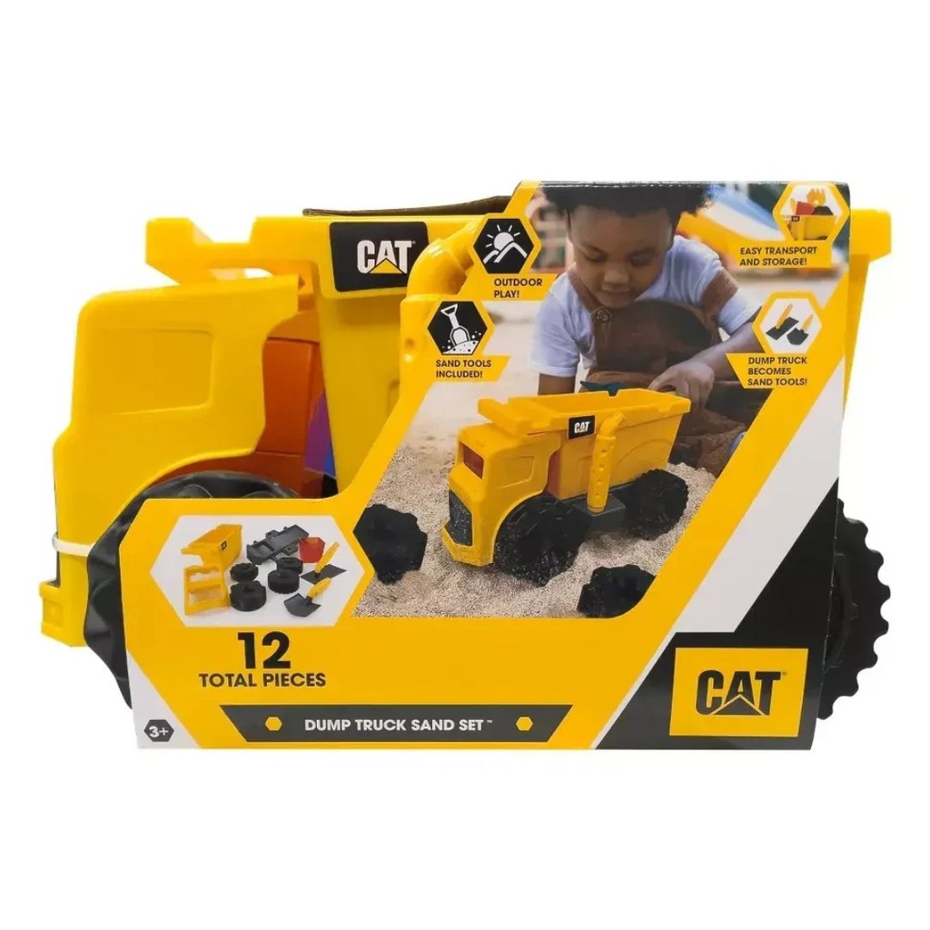 Juego De Arena - Camión De Volquete Armable - CAT / 12 Piezas / 2+ Años