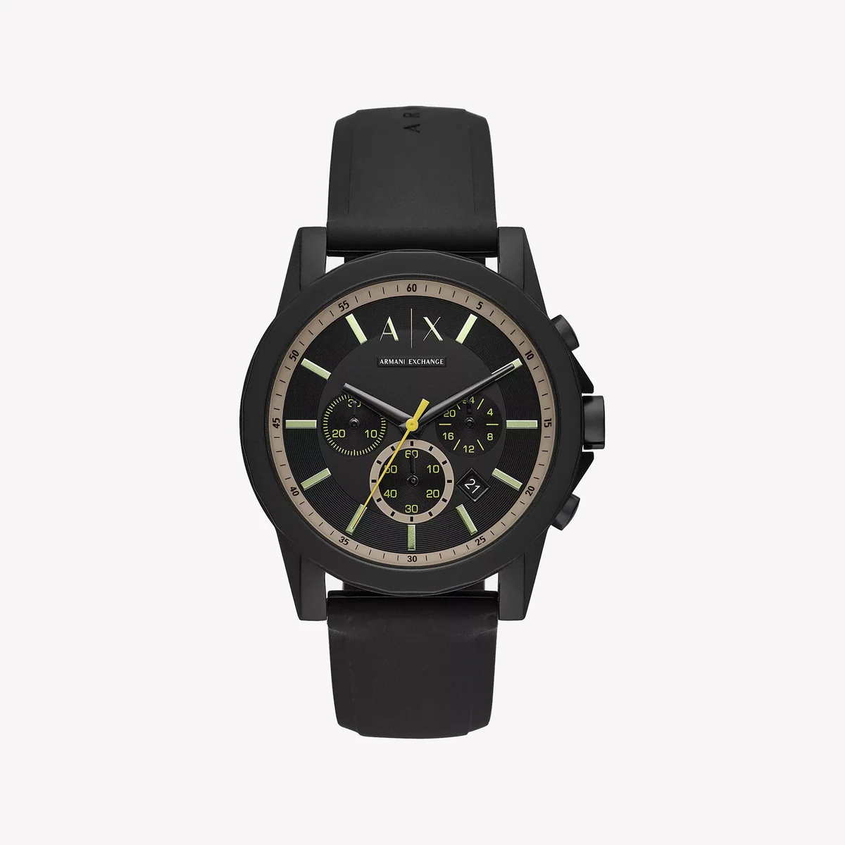 RELOJ CRONOGRAFICO ARMANI EXCHANGE DE HOMBRE CON CORREA NEGRA DE SILICON AX1343