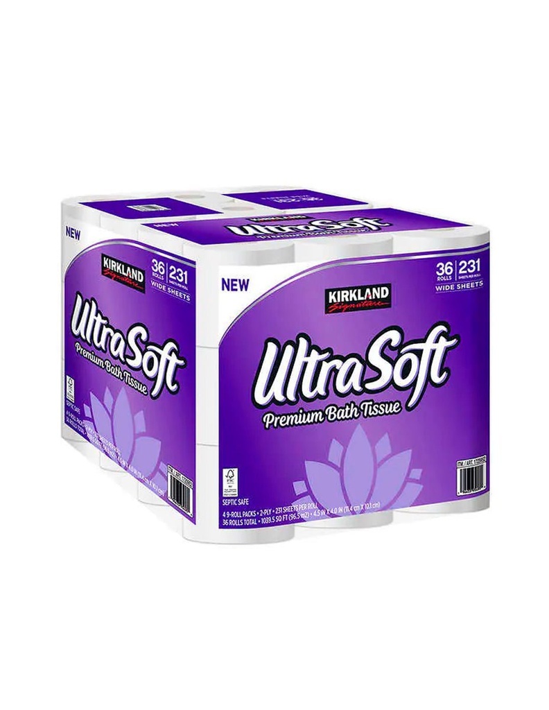 Kirkland Papel Higiénico Ultra Suave 2 Capas, 231 Hojas / 36 ROLLOS