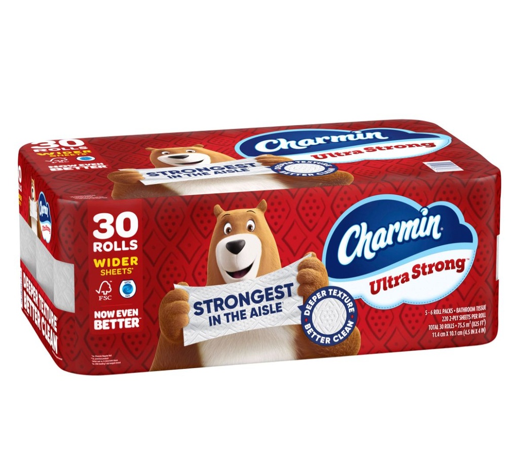 Charmin Papel Higienico Ultra Strong, 2 Capas, 220 Hojas / 30 Rollos