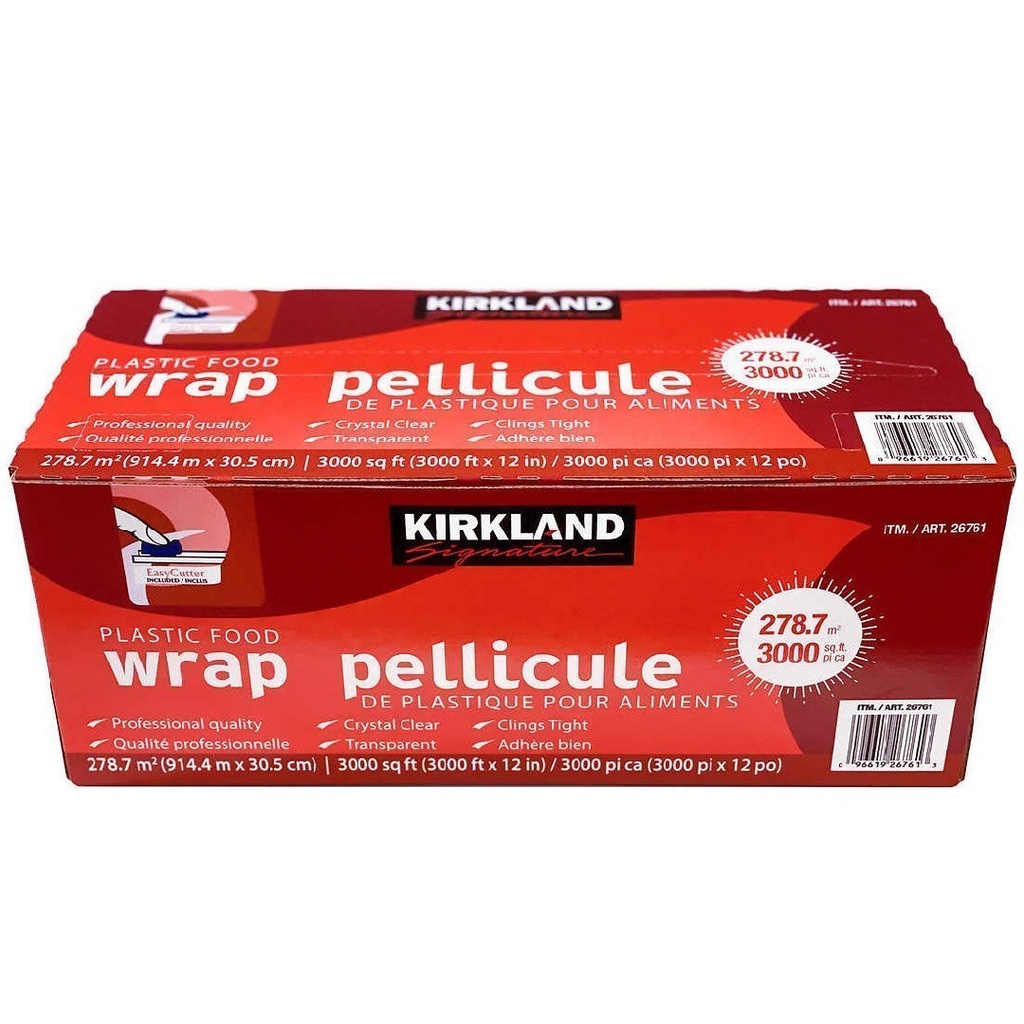 Rollo Envoltorio Plástico Transparente Kirkland, 30,5cm x 914,4 m