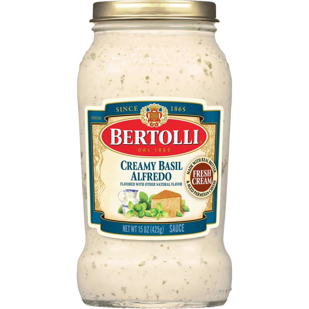 Bertolli Salsa Alfredo Cremosa De Albahaca Con Queso / 425gr