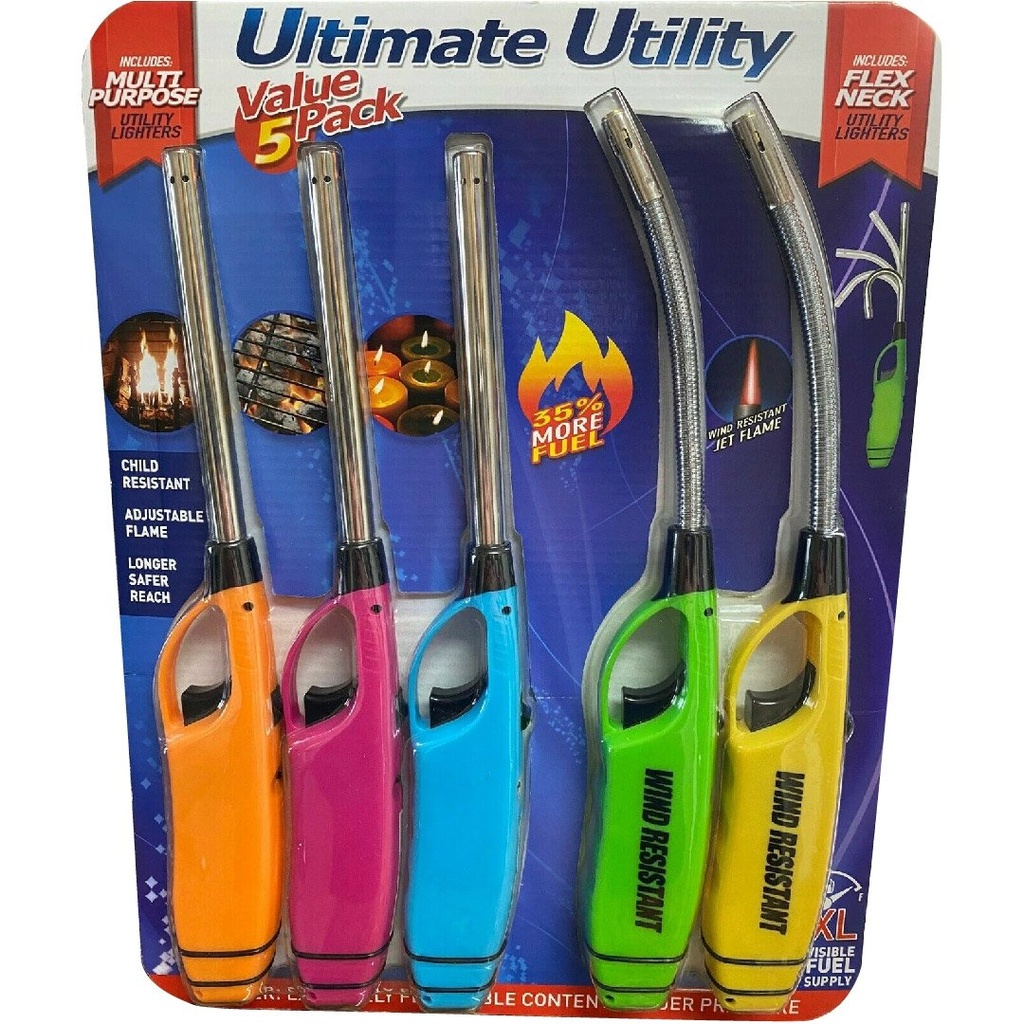 Encendedores Multi-Funcional Ultimate Utility, 5 Pack Variados