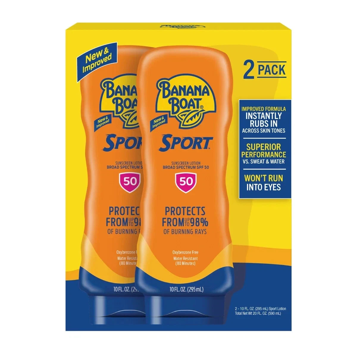Banana Boat Sport Ultra SPF 50 Loción De Protección Solar / 10oz / 2Pack
