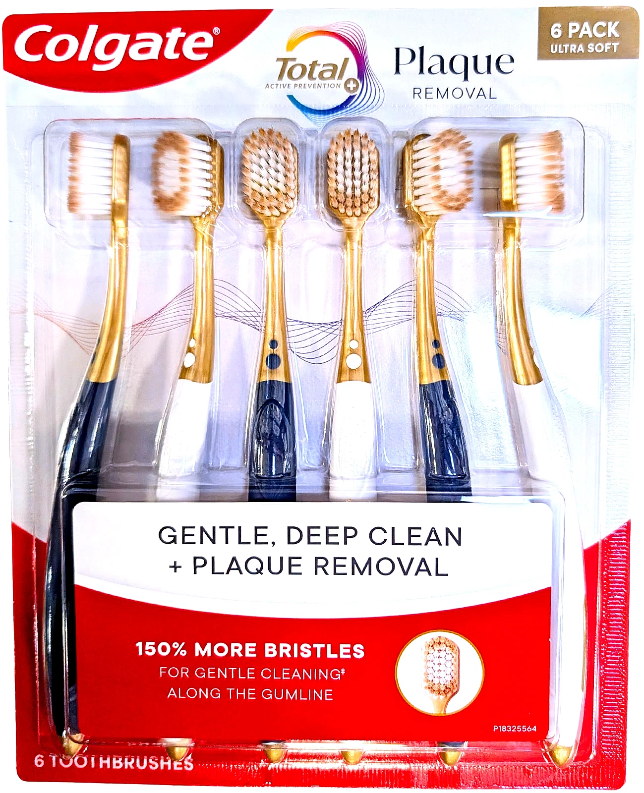 Colgate Total Cepillo De Dientes Manual Plaque Removal, Ultra Suave / 6 Unidades