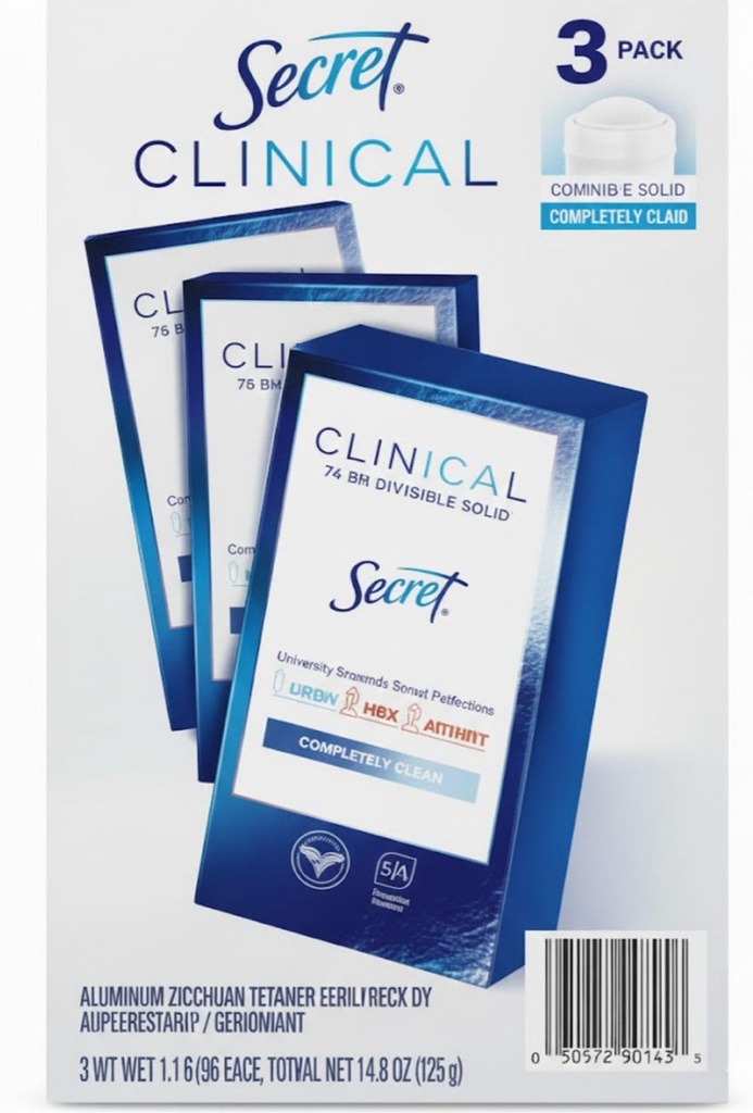 Secret Desodorante Sólido Clinical Ph Balanceado – Podwer Fresh / 3 Pack