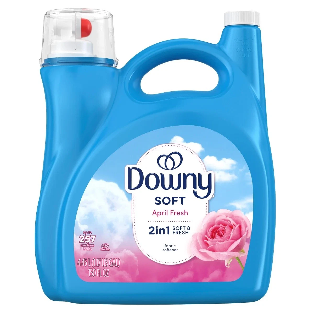 Downy Soft, Suavizante De Telas Líquido Abril Fresco, 257 Cargas, 150 Onzas Líquidas