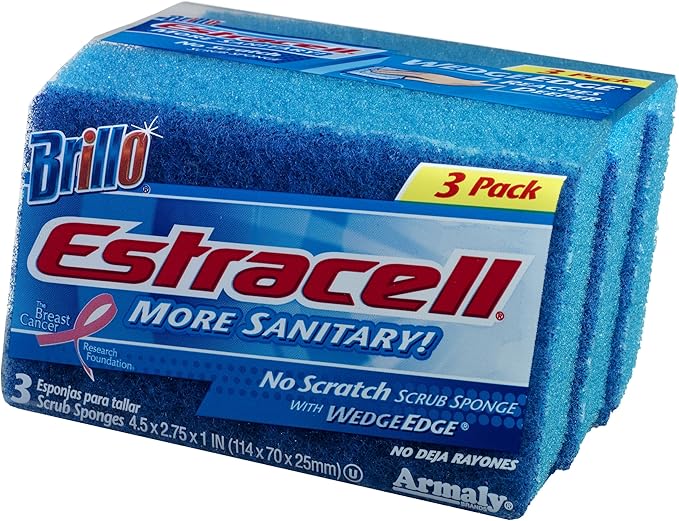 Brillo Estracell Esponja Brillo  No Scratch Scrub / 3 Pack