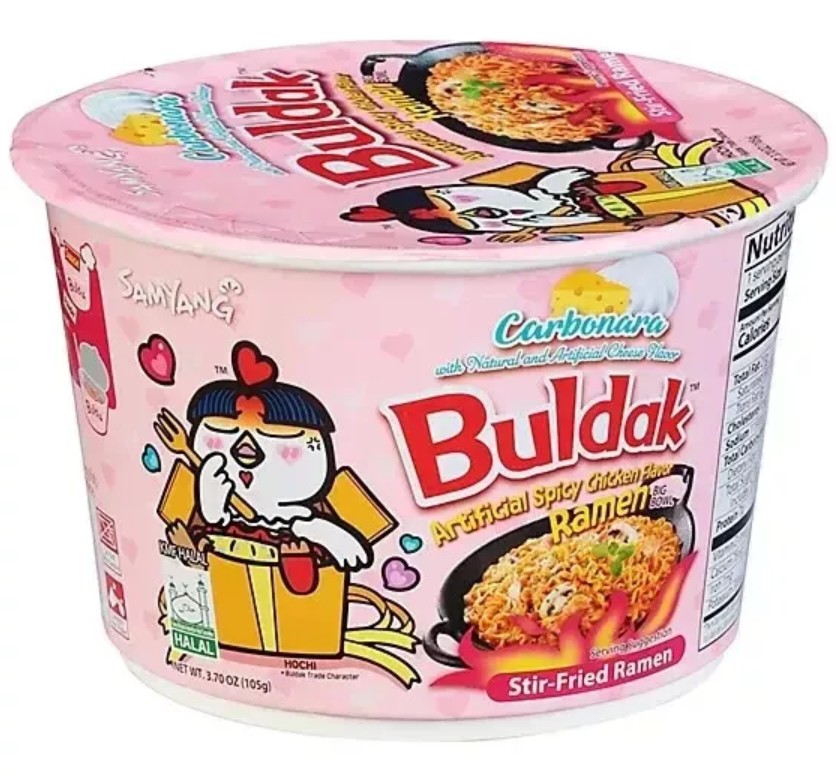 Samyang Buldak Carbonara Tazón De Ramen De Pollo Picante / 105Gr.