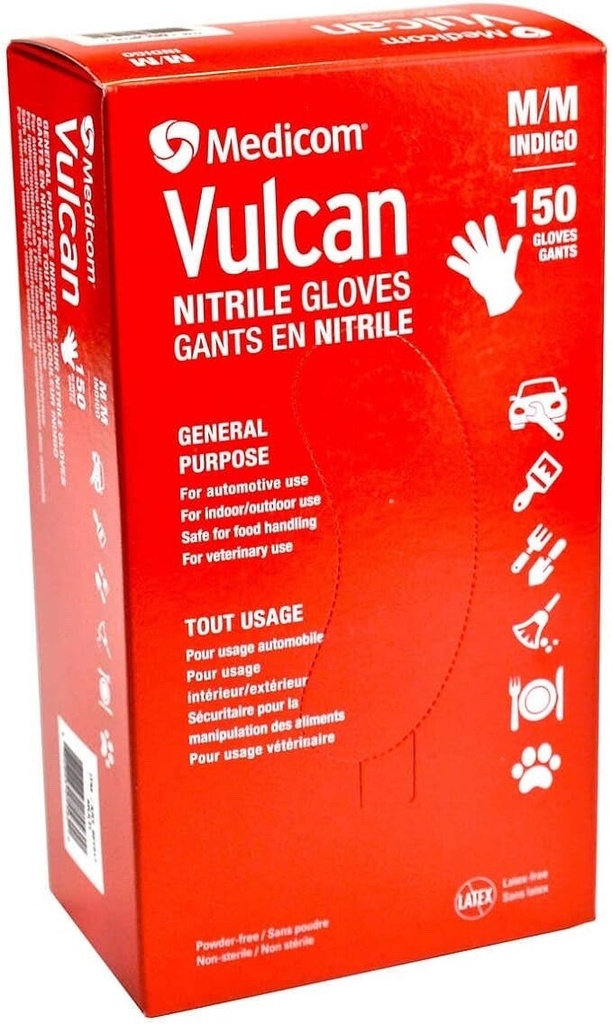 Vulcan Guantes De Nitrilo / Talla Mediana / 150 Unidades