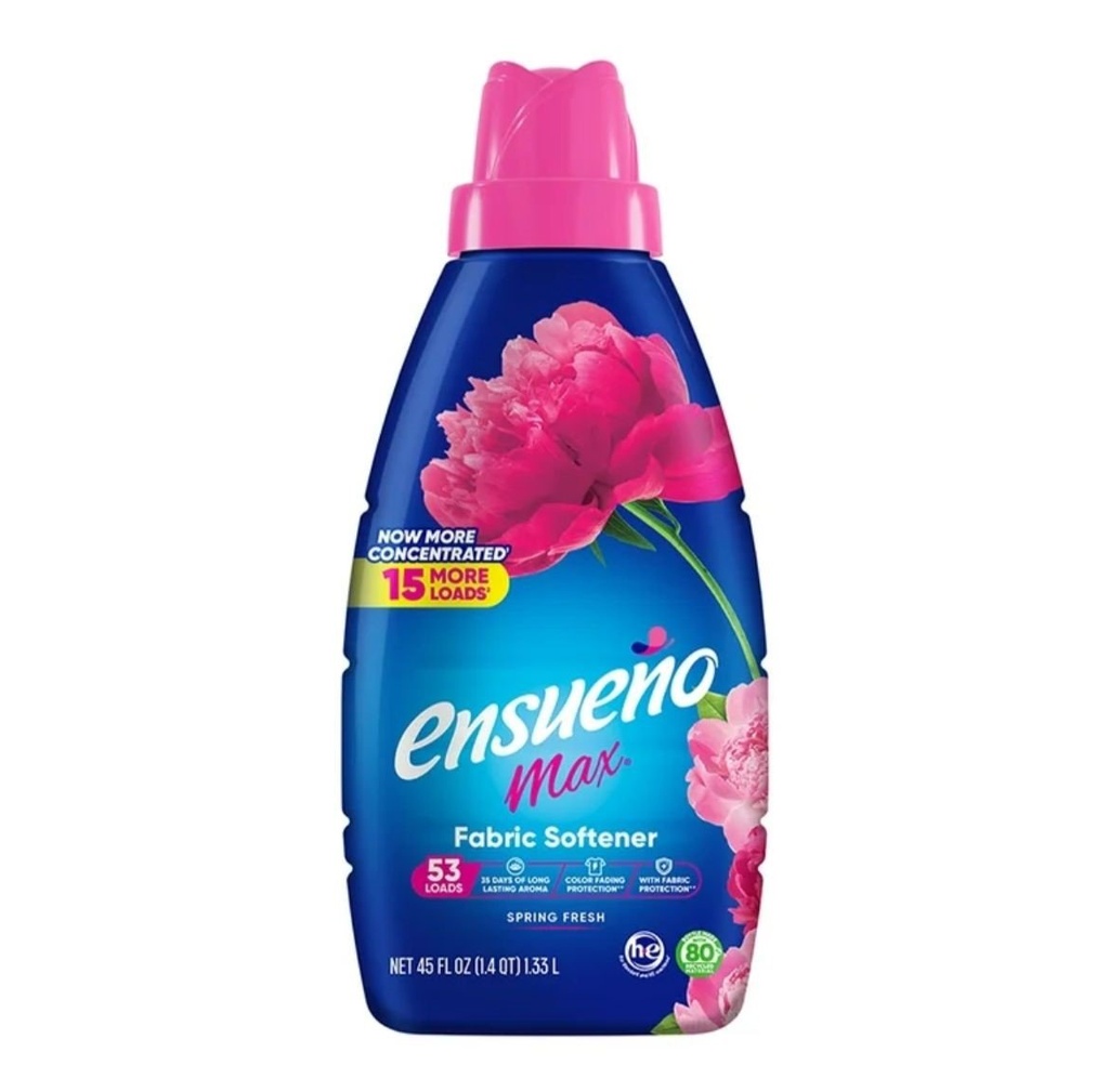 Ensueño Max Suavizante De Ropa Spring Fresh 53 Lavadas / 1.33Lt