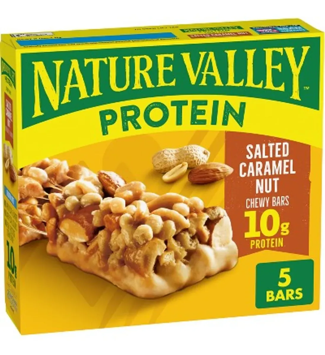 Nature Valley Barras De Granola Proteicas Masticables Con Caramelo Salado Y Nueces / 5 Barras / 40Gr.