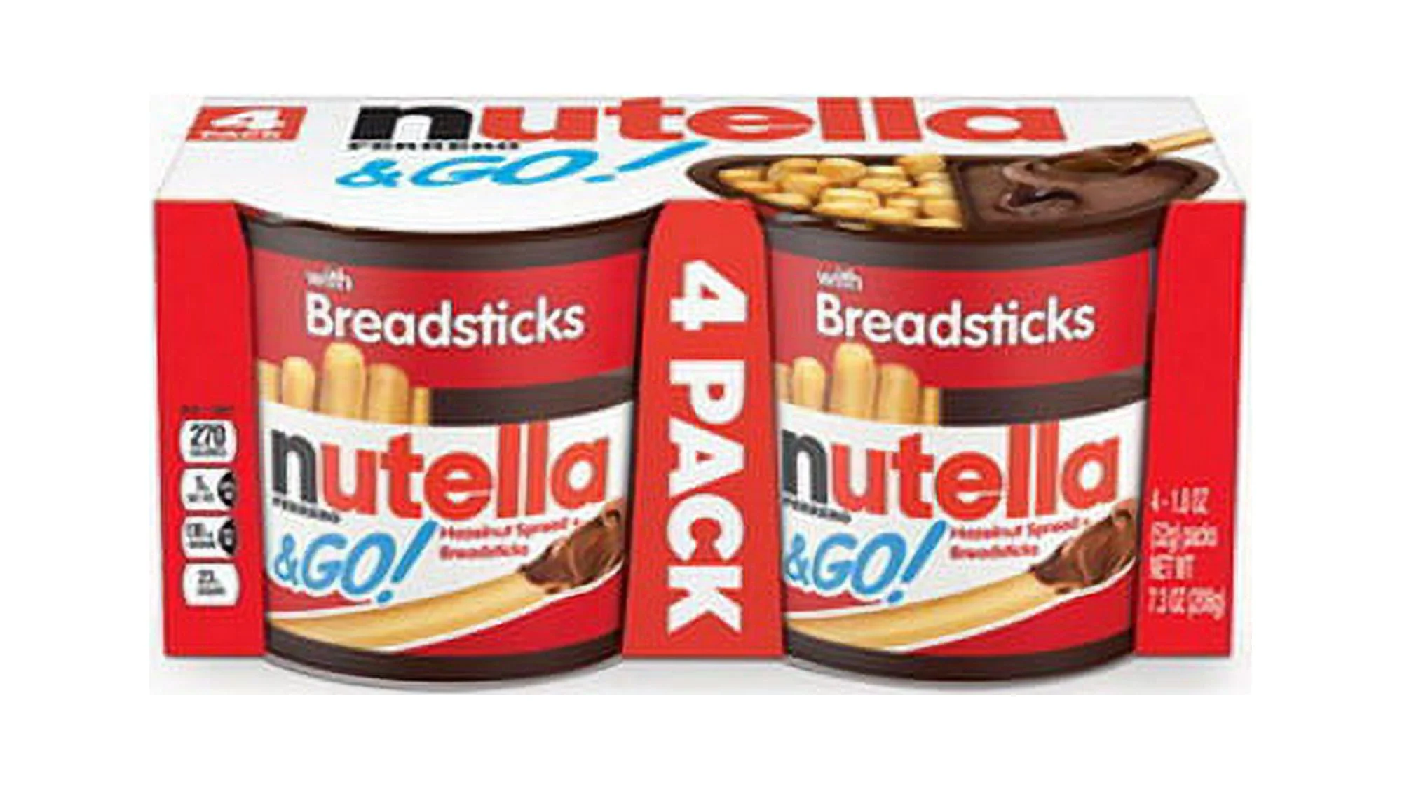 Nutella &amp; Go! Crema De Avellanas Y Palitos De Pan / 4 Pack / 52Gr.