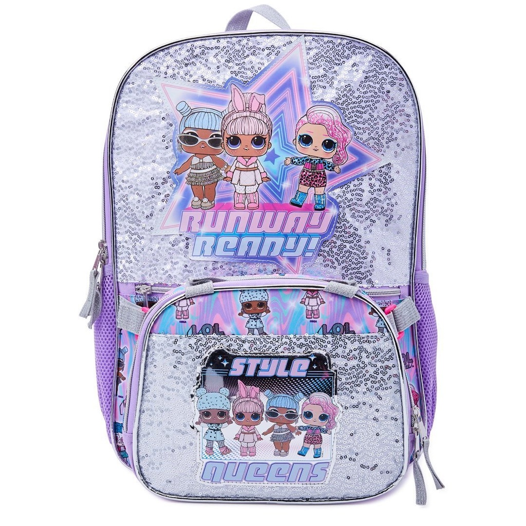 Bolso Escolar LOL Surprise! Runway Ready + Lonchera / 2 Piezas / 17″ Para Portátil