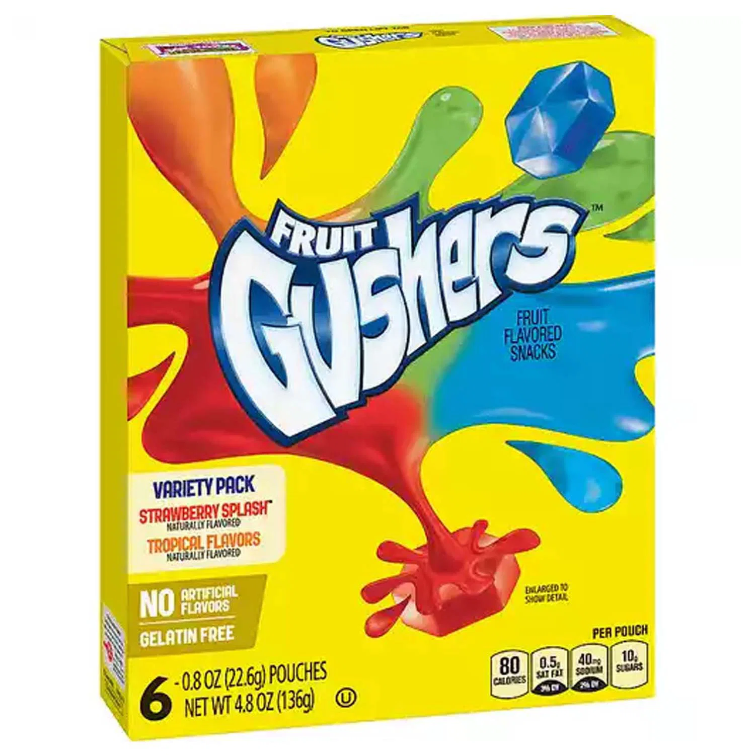 General Mills Fruit Gushers Sabor Fresa &amp; Tropical Caramelos De Fruta / 6 Unidades