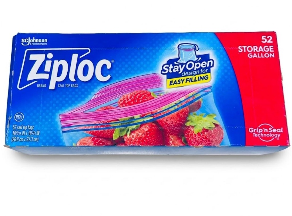 Ziploc Bolsas De Almacenamiento 26.8cm X 27.3cm / 52 Unidades