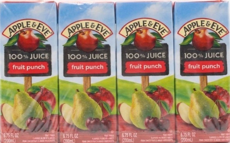Apple &amp; Eve Jugos De Cartón  Sin Azúcar Sabor Ponche De Frutas / 200ML
