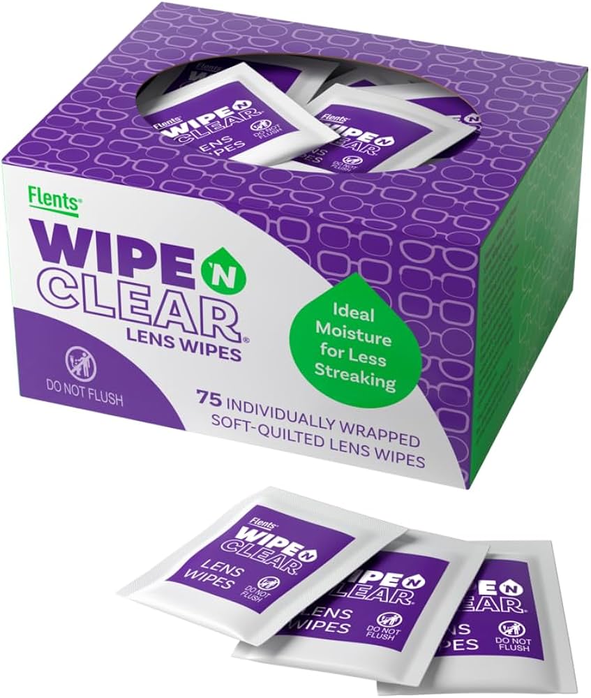 Flents Wipe N Clear Toallitas Limpiadoras Para Lentes  Paquete De 75 Unidades