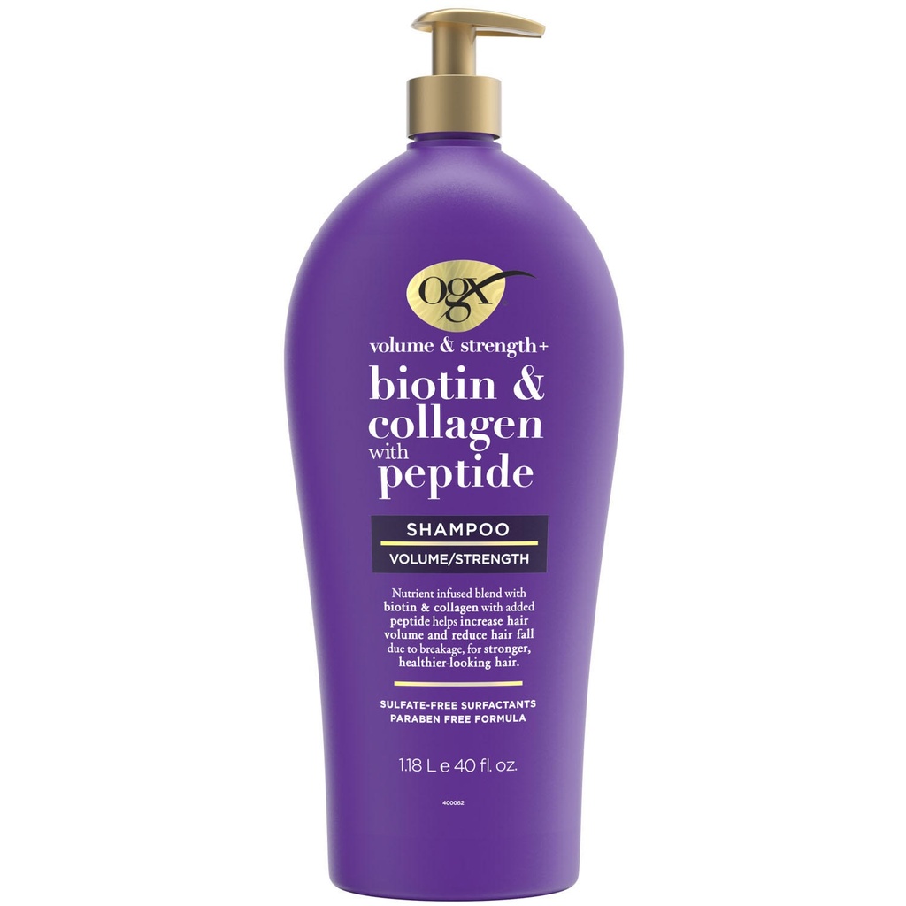Ogx Volumen Y Fuerza + Champú De Biotina Y Colágeno / 1.18 Lt