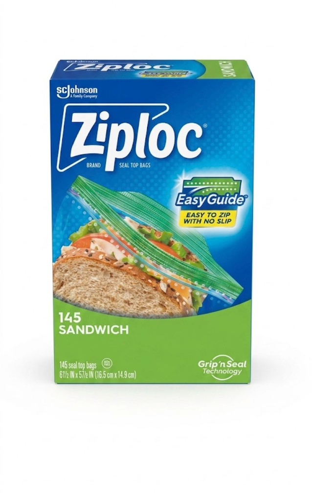 Ziploc Grip’s Seal Bolsas Para Sandwich / 145 Unidades