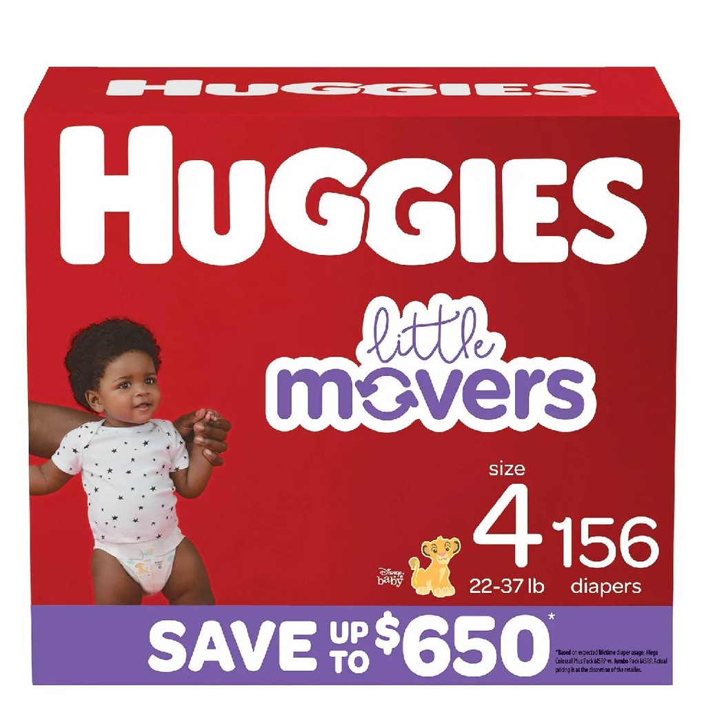 Pañales Huggies Little Movers Talla 4 / 156 Pack