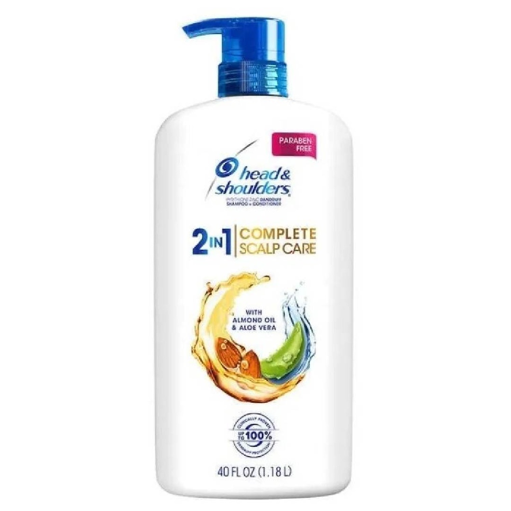 Champú Anticaspa Head&amp;Shoulders Aceite de Almendras y Aloe Vera 2 en 1 / 1.28L