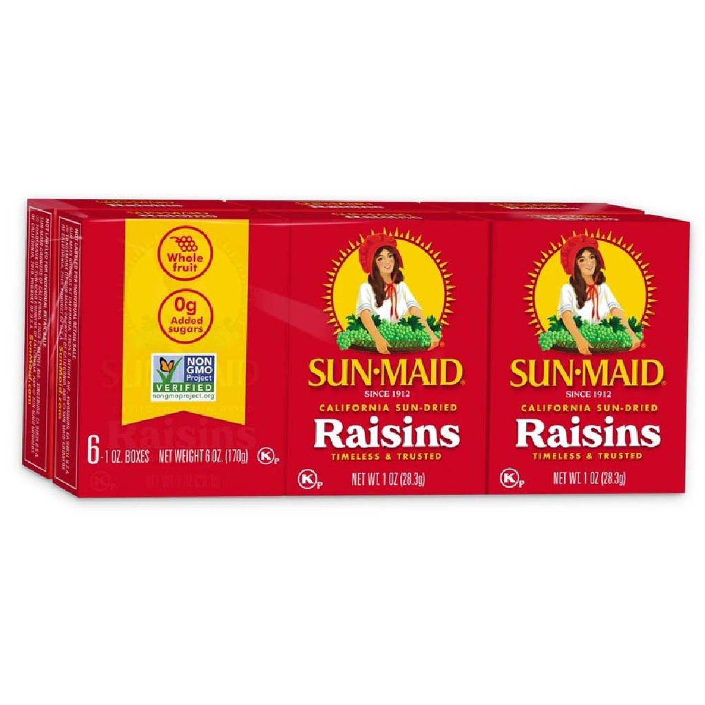 Pasas De Uva Californiana Secadas Al Sol Sun-Maid, 6 Pack / 170g