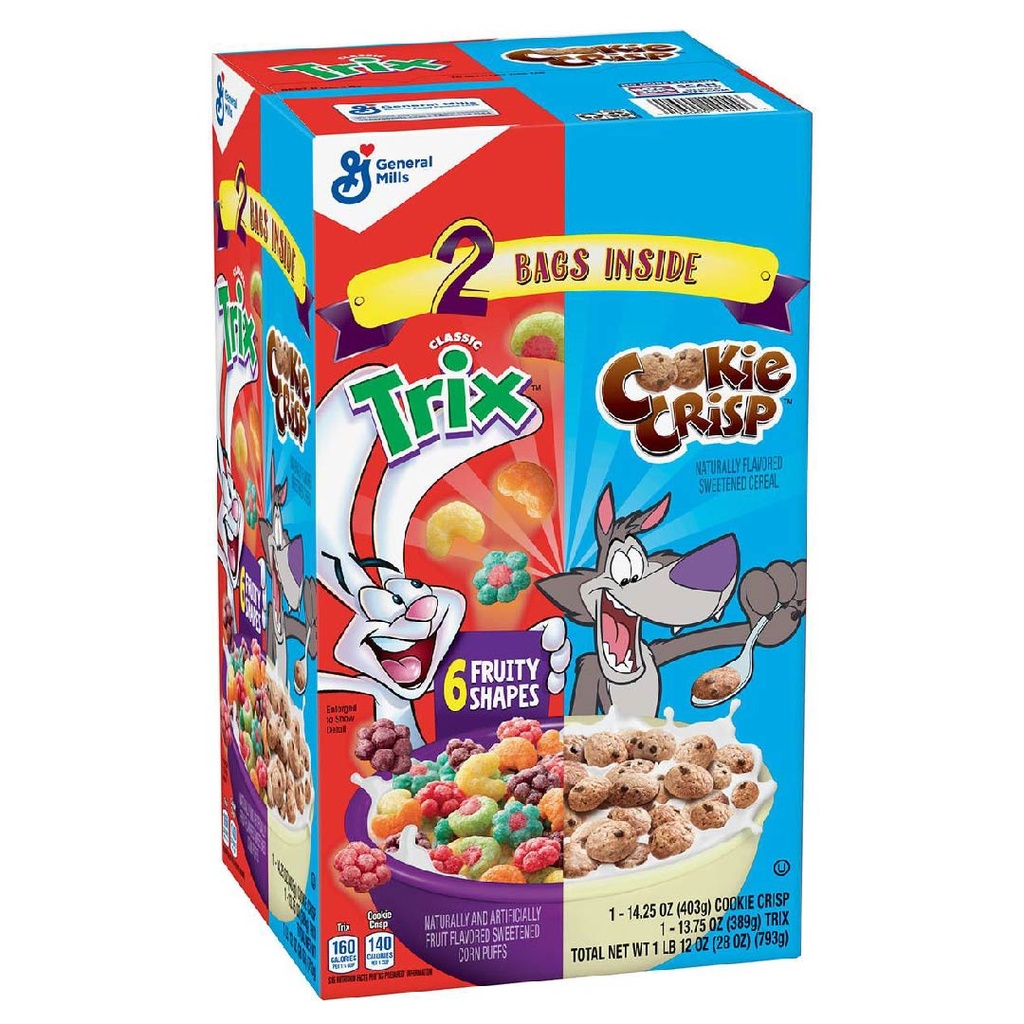 Cereal Trix &amp; Cookie Crisp, General Mills, 793g / 2 Pack