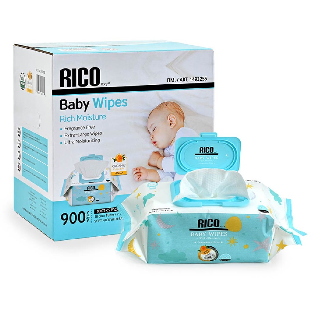 Toallitas Húmedas Rico Baby, 9 Pack / 900 Toallas